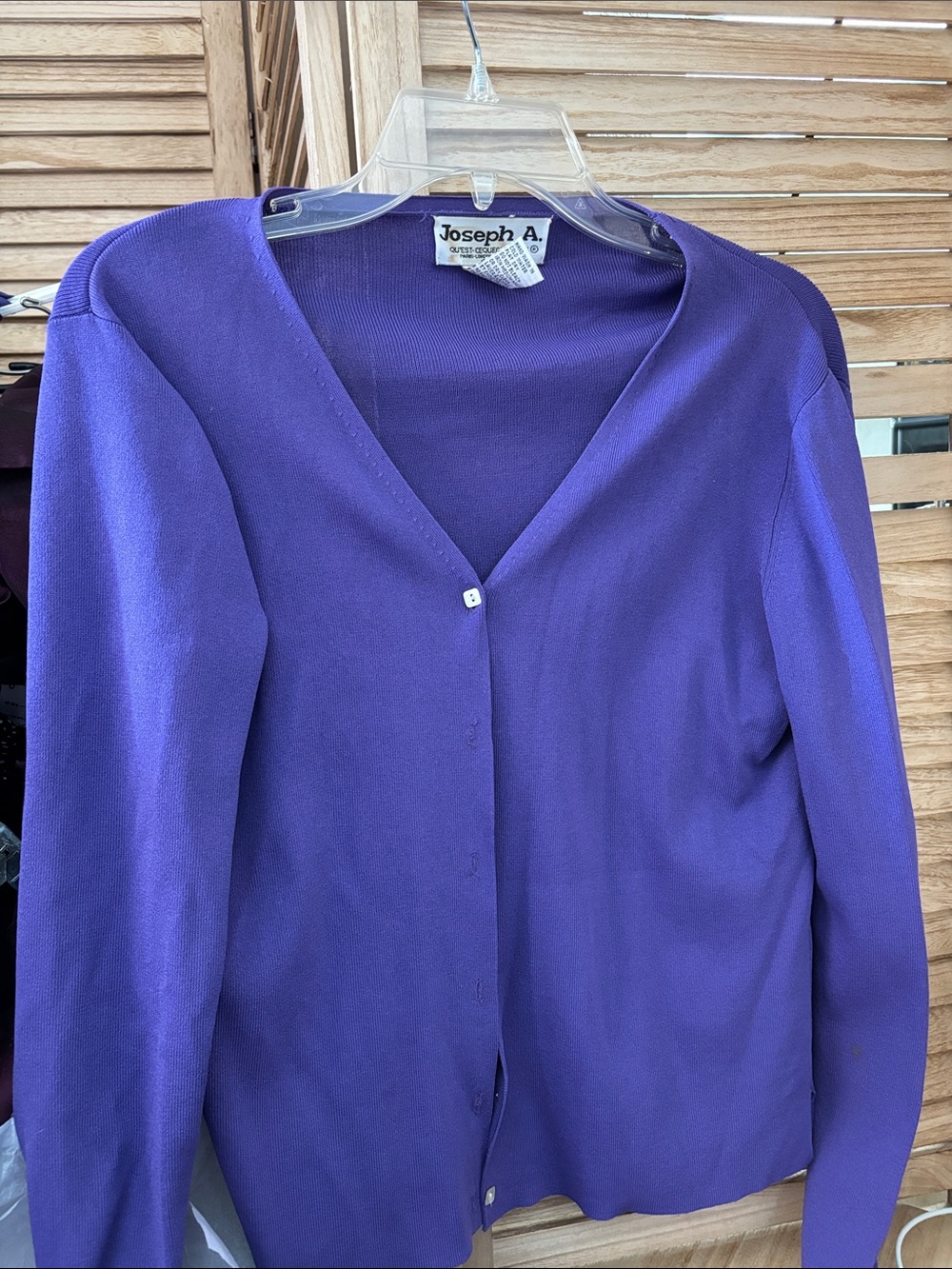 Joseph A Purple V-Neck Button Cardigan Large